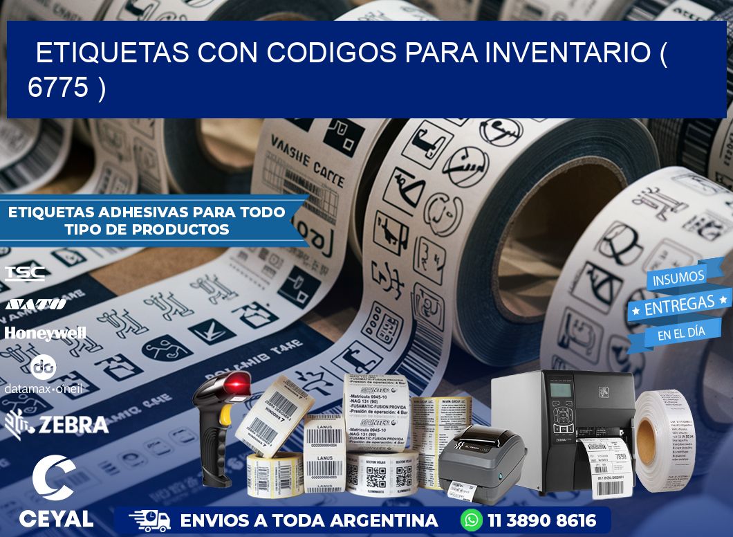 ETIQUETAS CON CODIGOS PARA INVENTARIO ( 6775 )