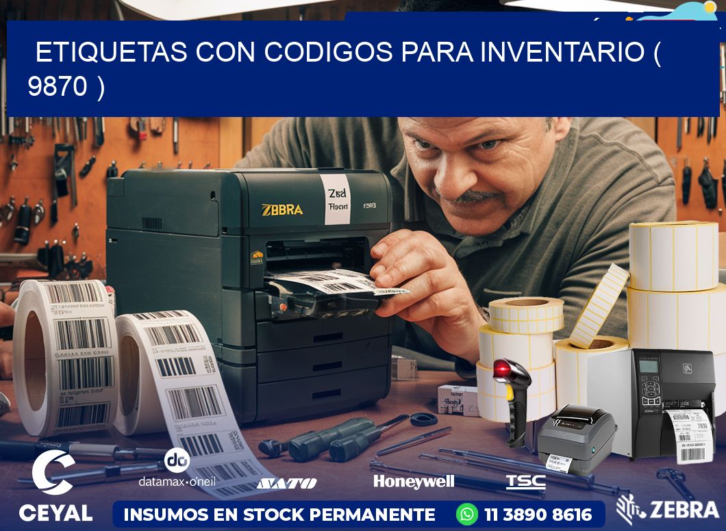 ETIQUETAS CON CODIGOS PARA INVENTARIO ( 9870 )