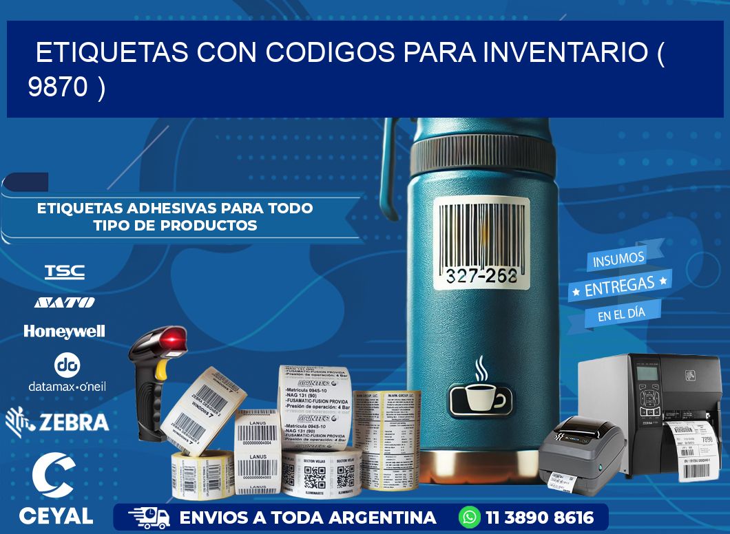 ETIQUETAS CON CODIGOS PARA INVENTARIO ( 9870 )