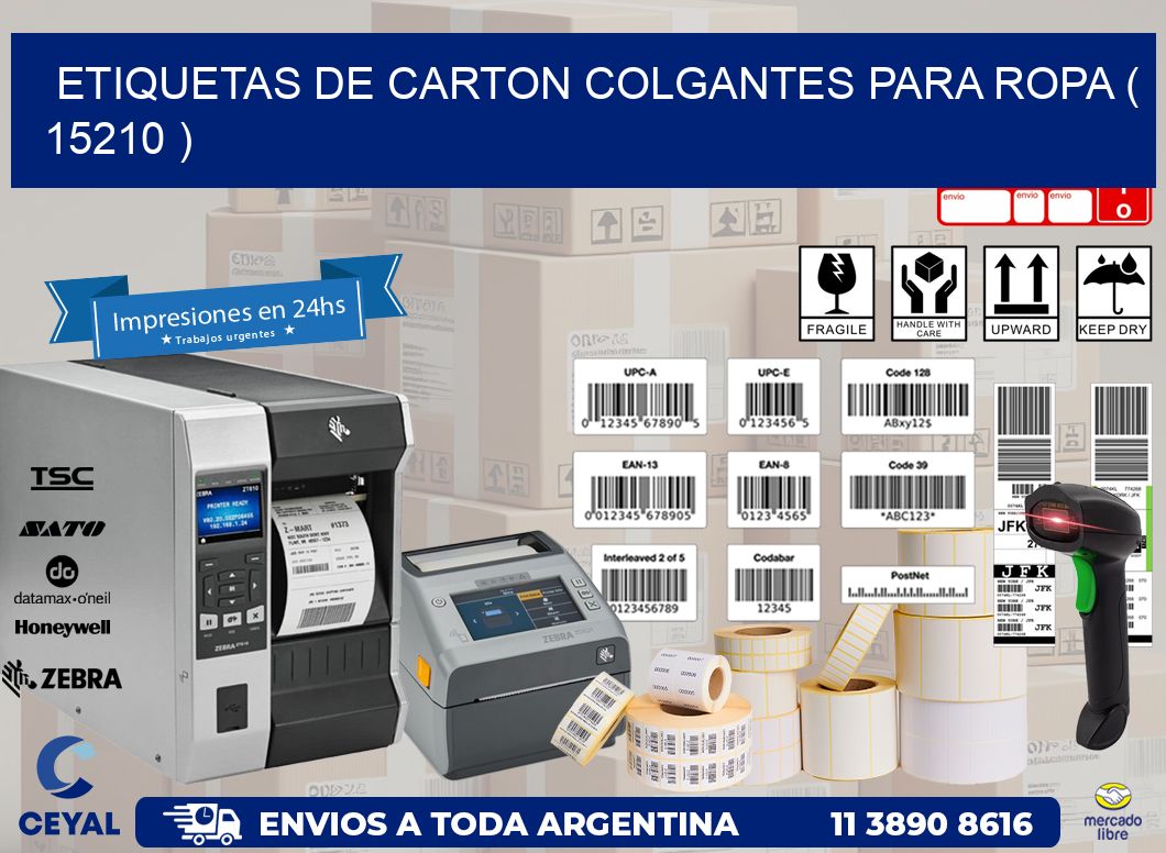 ETIQUETAS DE CARTON COLGANTES PARA ROPA ( 15210 )