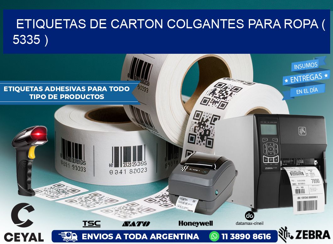 ETIQUETAS DE CARTON COLGANTES PARA ROPA ( 5335 )