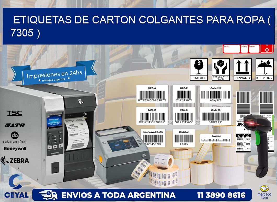 ETIQUETAS DE CARTON COLGANTES PARA ROPA ( 7305 )