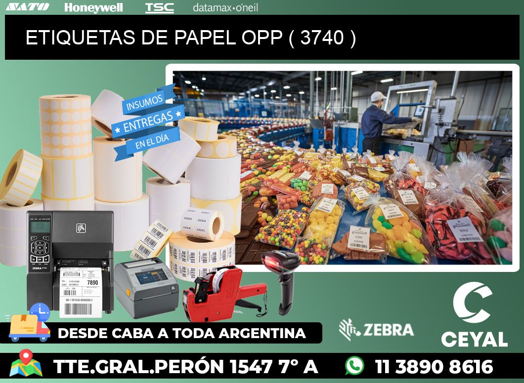 ETIQUETAS DE PAPEL OPP ( 3740 )