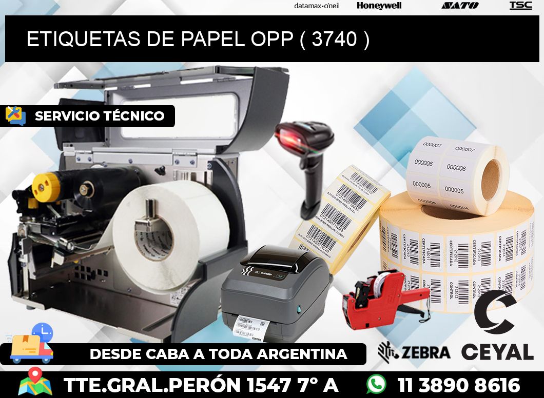 ETIQUETAS DE PAPEL OPP ( 3740 )