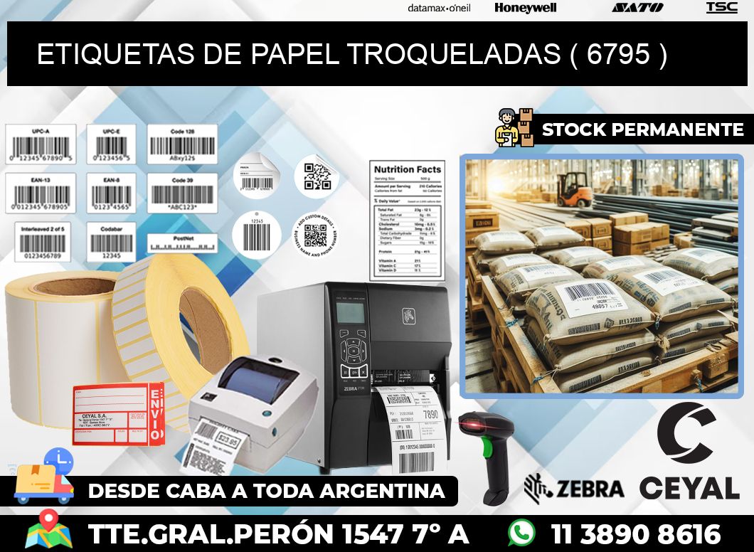 ETIQUETAS DE PAPEL TROQUELADAS ( 6795 )