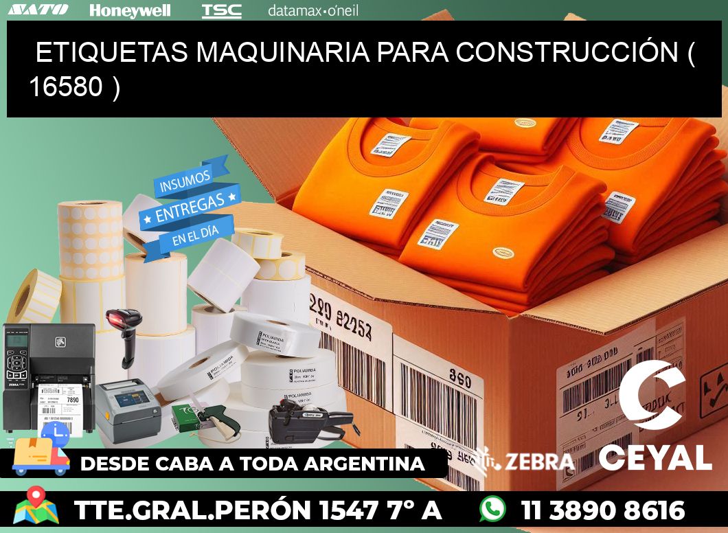 ETIQUETAS MAQUINARIA PARA CONSTRUCCIÓN ( 16580 )