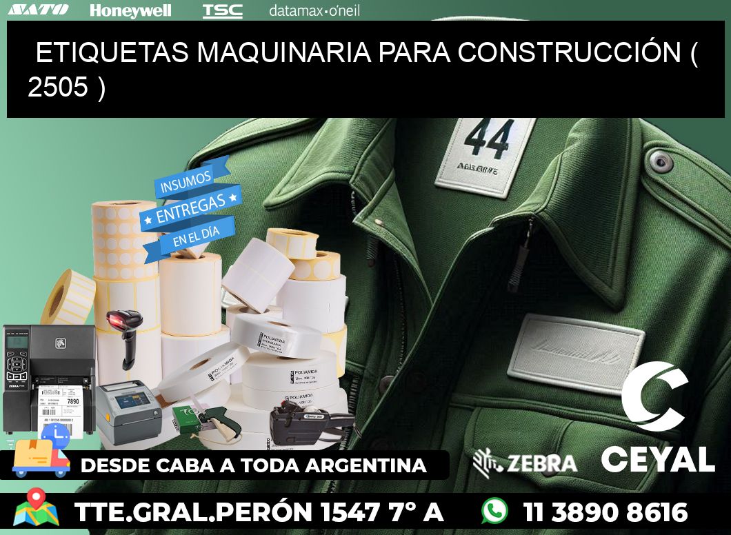 ETIQUETAS MAQUINARIA PARA CONSTRUCCIÓN ( 2505 )