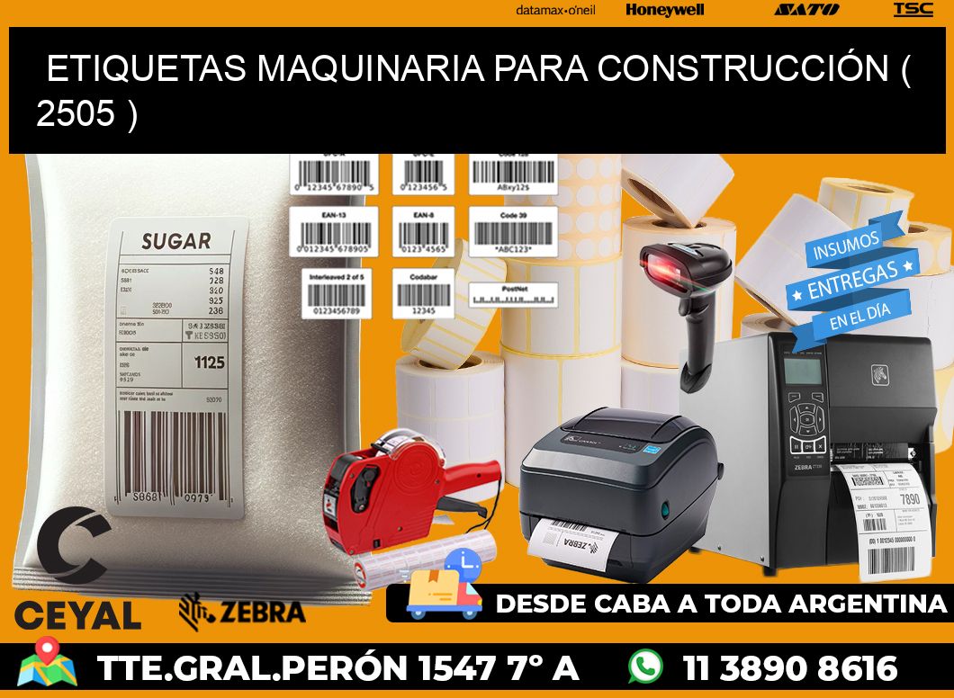 ETIQUETAS MAQUINARIA PARA CONSTRUCCIÓN ( 2505 )