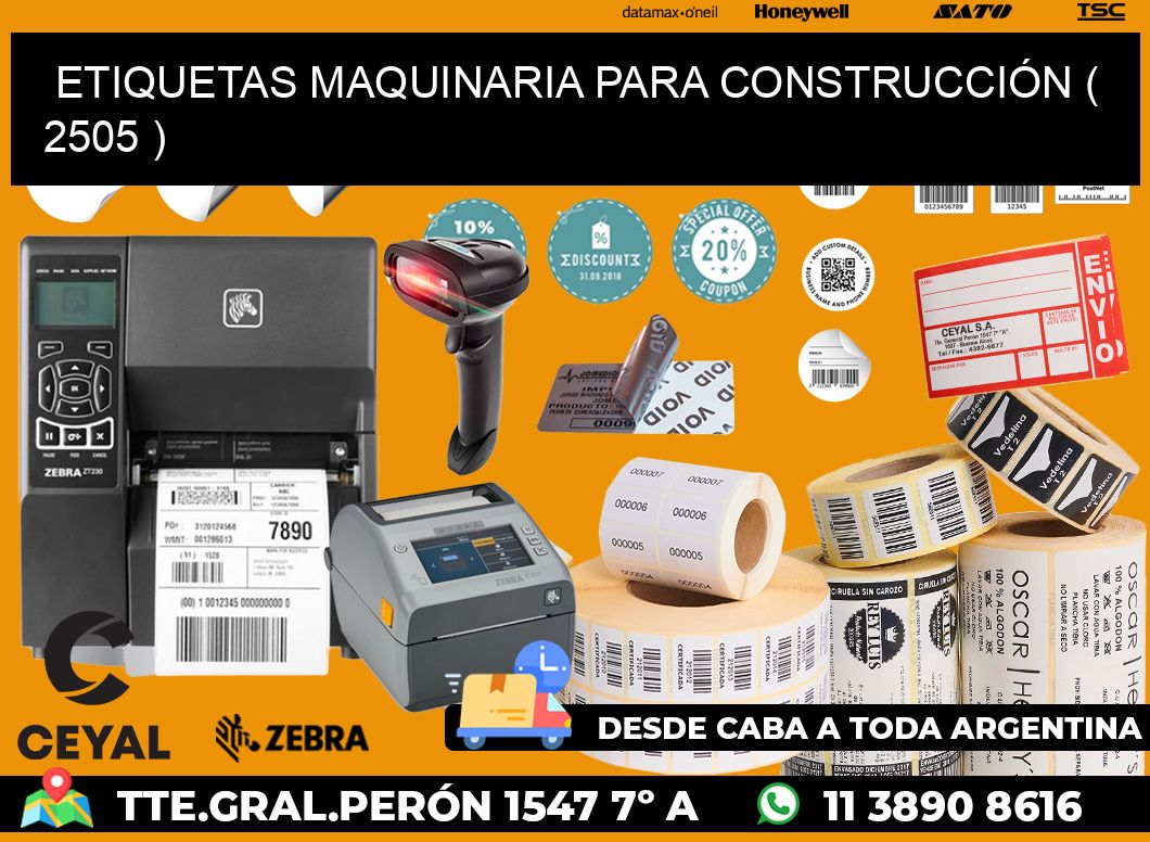 ETIQUETAS MAQUINARIA PARA CONSTRUCCIÓN ( 2505 )