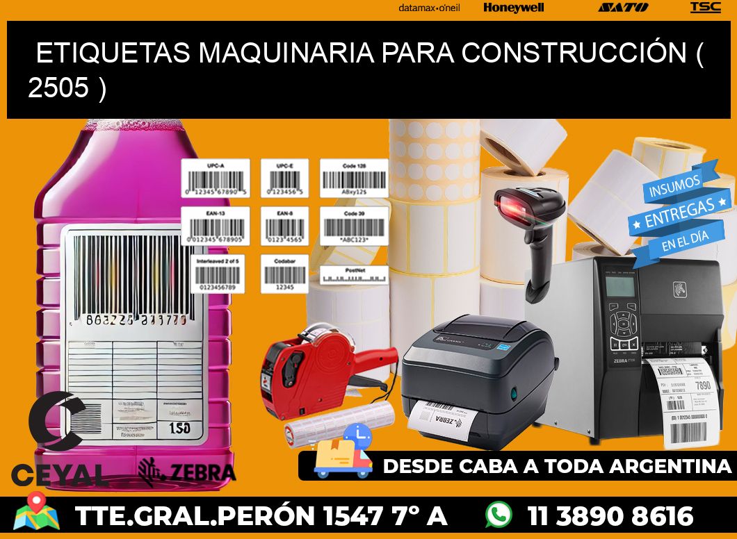 ETIQUETAS MAQUINARIA PARA CONSTRUCCIÓN ( 2505 )