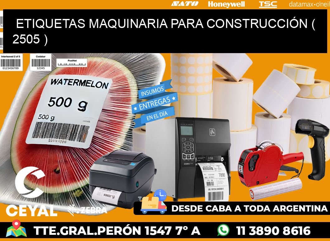 ETIQUETAS MAQUINARIA PARA CONSTRUCCIÓN ( 2505 )