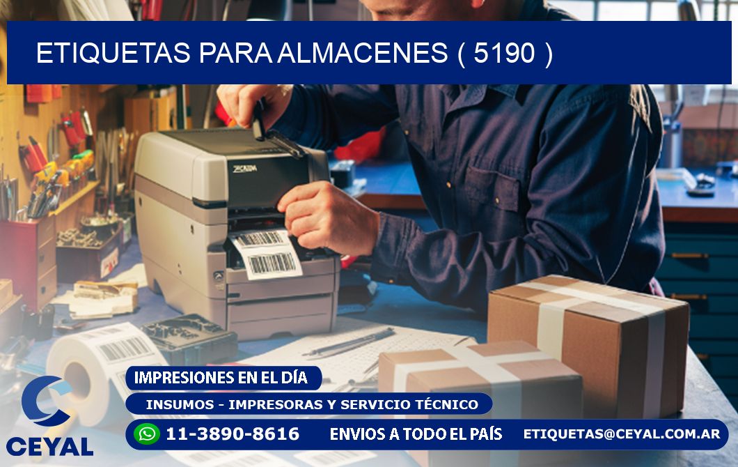 ETIQUETAS PARA ALMACENES ( 5190 )