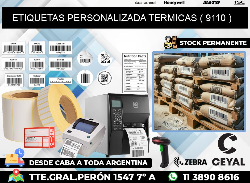 ETIQUETAS PERSONALIZADA TERMICAS ( 9110 )