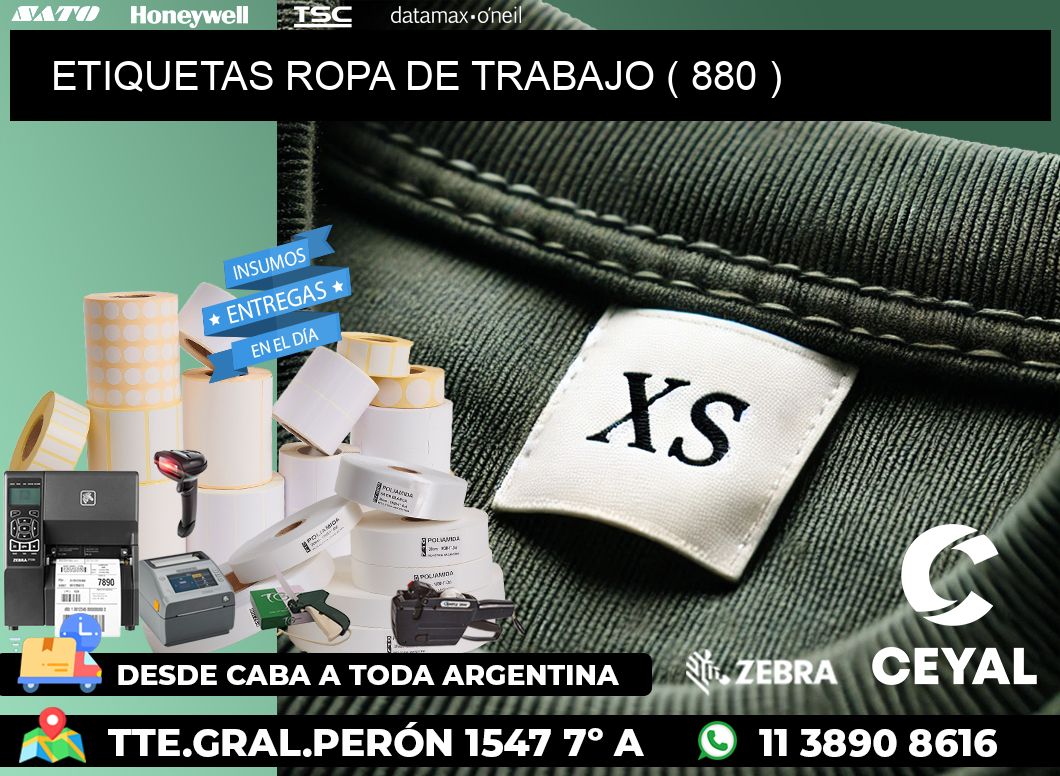 ETIQUETAS ROPA DE TRABAJO ( 880 )