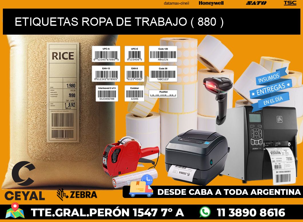 ETIQUETAS ROPA DE TRABAJO ( 880 )