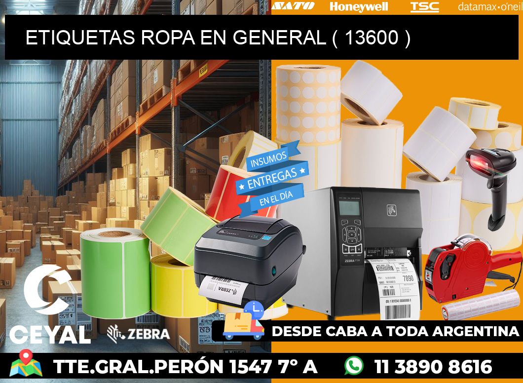 ETIQUETAS ROPA EN GENERAL ( 13600 )