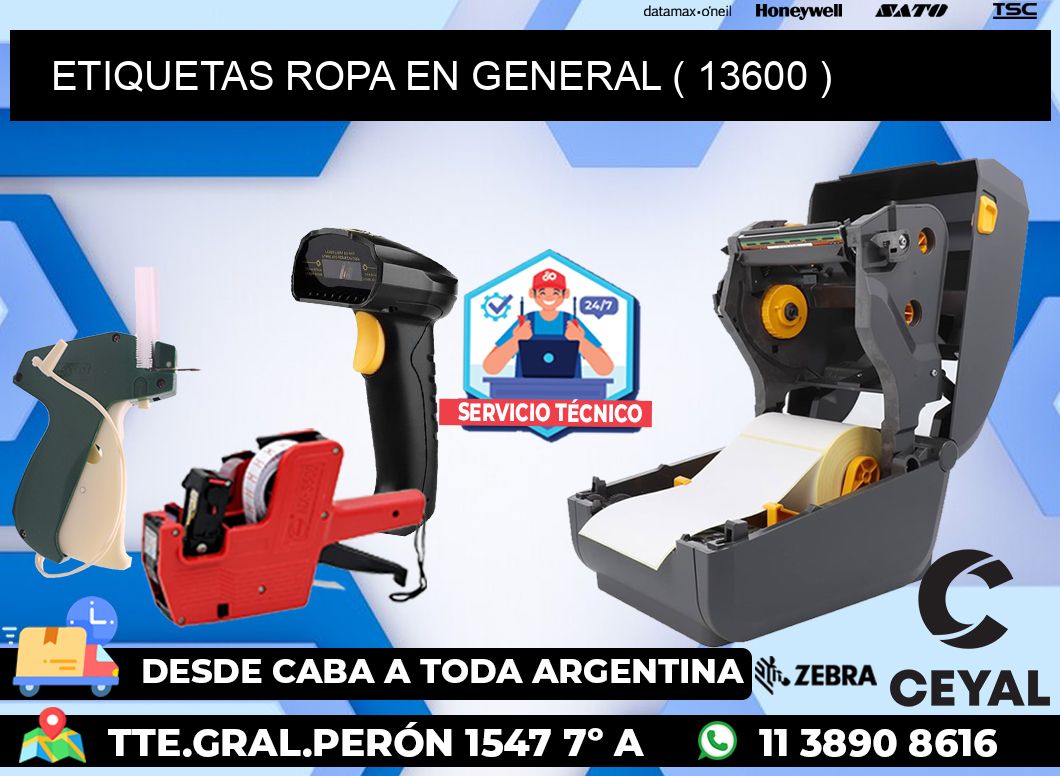 ETIQUETAS ROPA EN GENERAL ( 13600 )