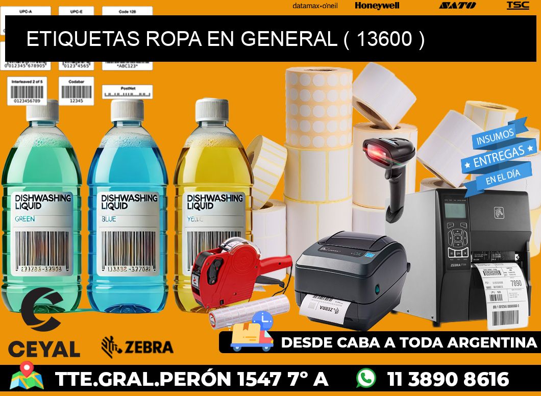 ETIQUETAS ROPA EN GENERAL ( 13600 )