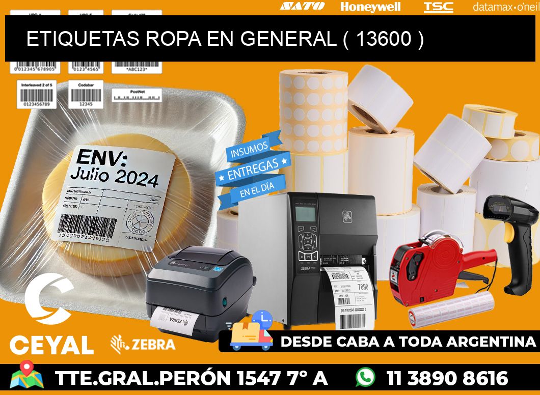 ETIQUETAS ROPA EN GENERAL ( 13600 )