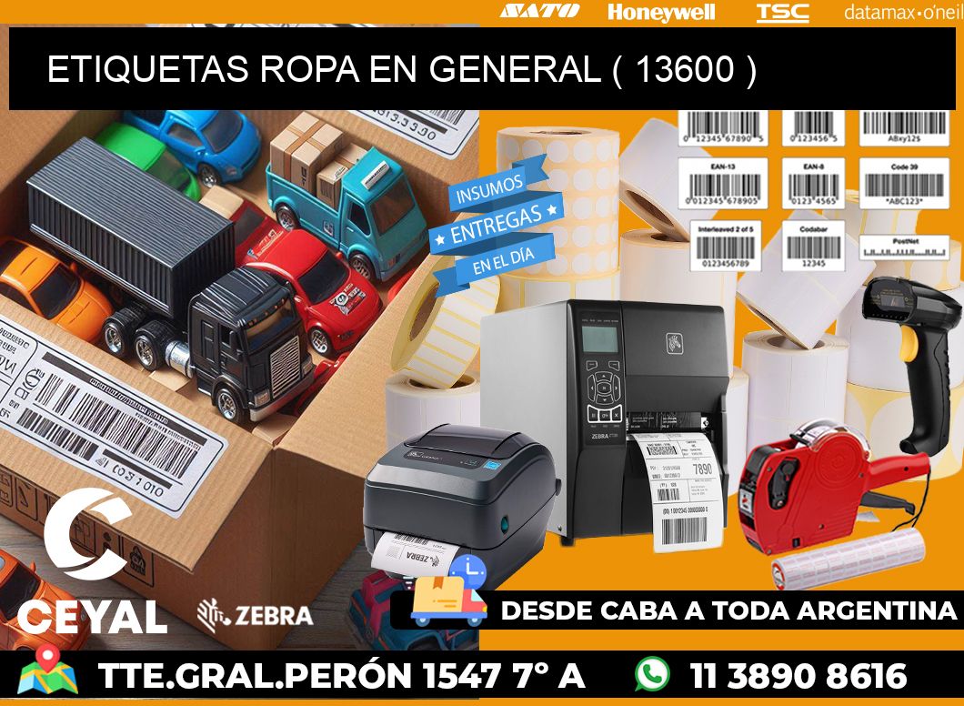 ETIQUETAS ROPA EN GENERAL ( 13600 )