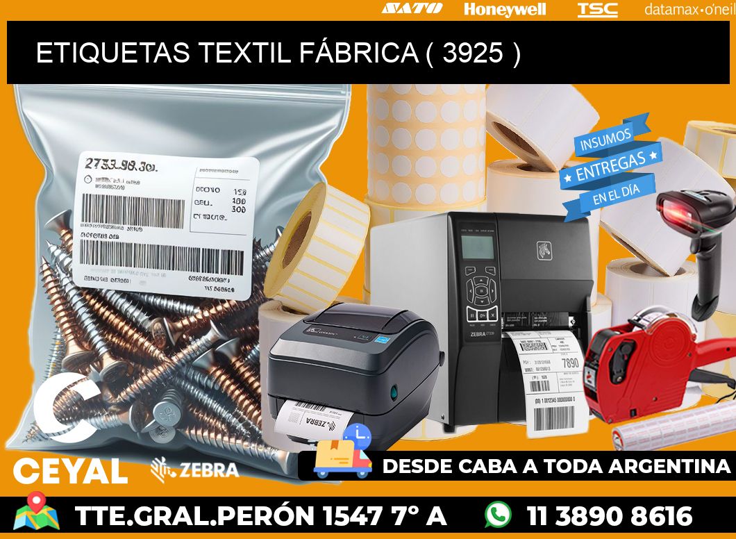 ETIQUETAS TEXTIL FÁBRICA ( 3925 )