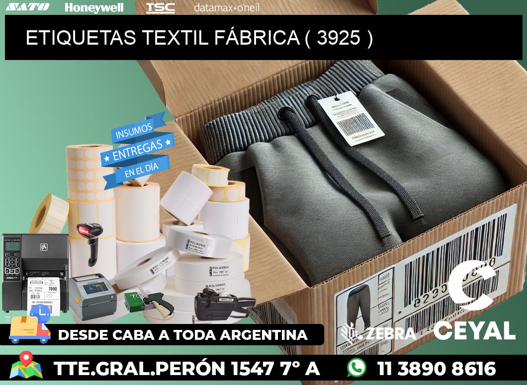 ETIQUETAS TEXTIL FÁBRICA ( 3925 )