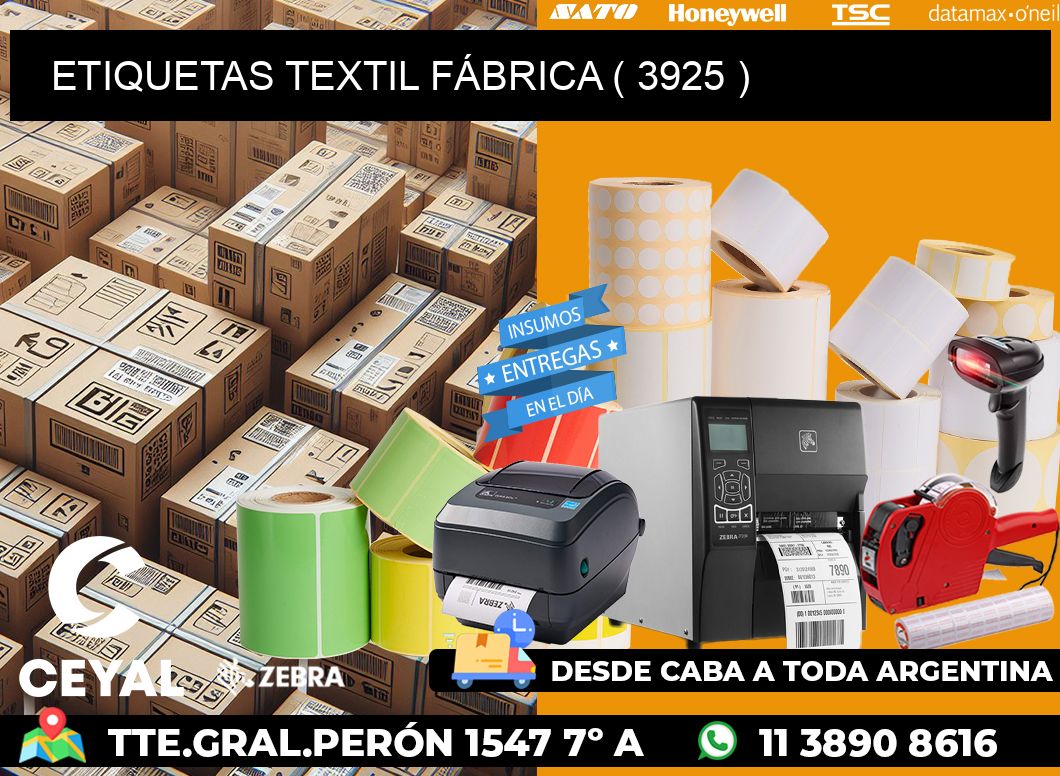 ETIQUETAS TEXTIL FÁBRICA ( 3925 )