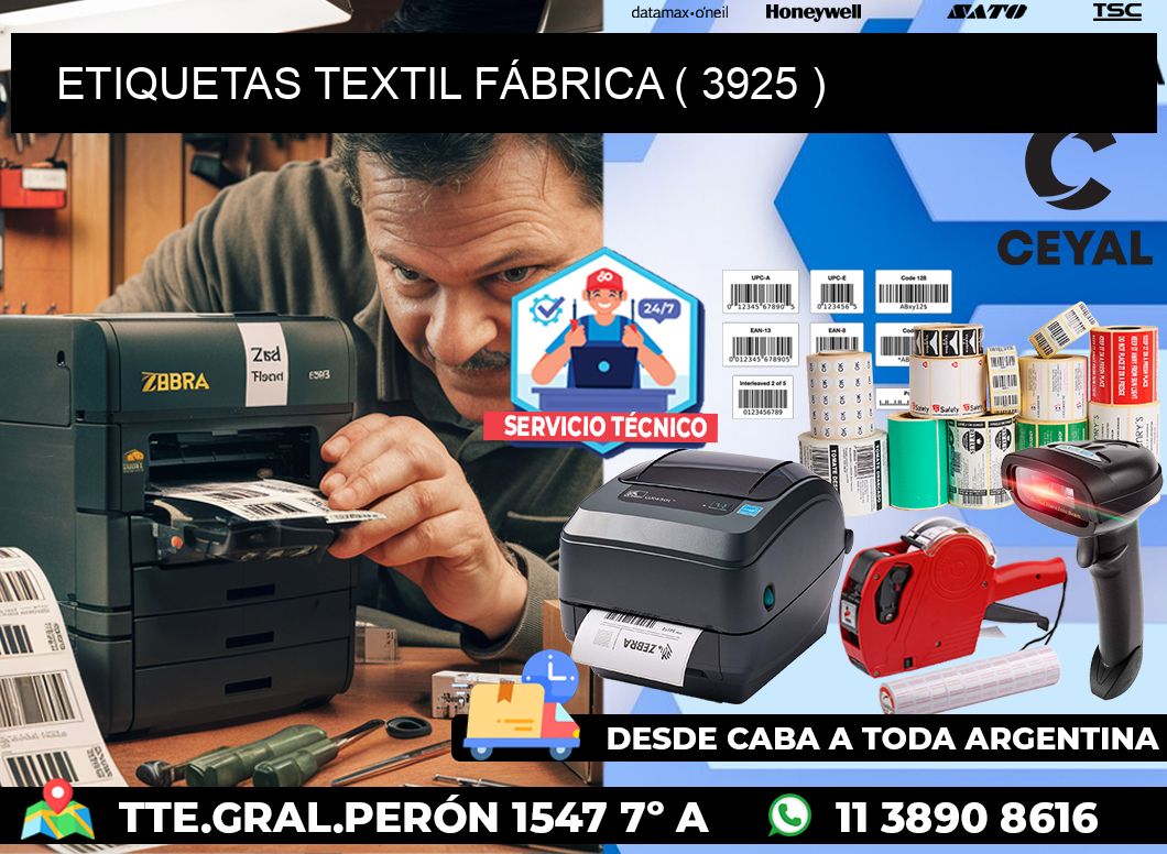 ETIQUETAS TEXTIL FÁBRICA ( 3925 )