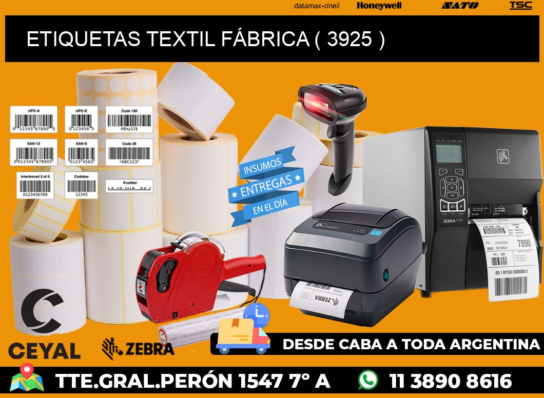 ETIQUETAS TEXTIL FÁBRICA ( 3925 )