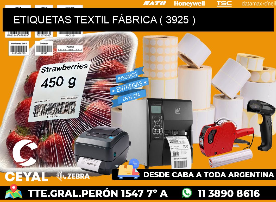 ETIQUETAS TEXTIL FÁBRICA ( 3925 )