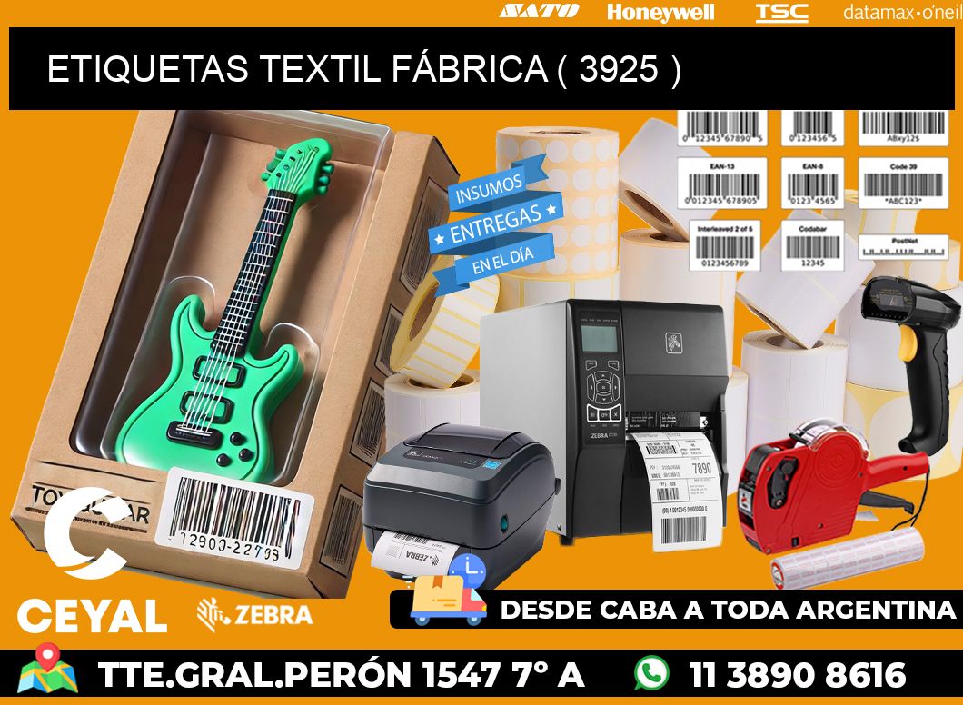 ETIQUETAS TEXTIL FÁBRICA ( 3925 )