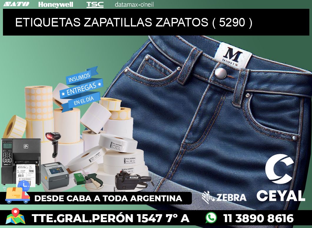 ETIQUETAS ZAPATILLAS ZAPATOS ( 5290 )