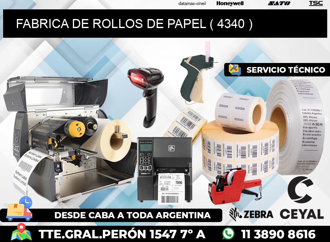 FABRICA DE ROLLOS DE PAPEL ( 4340 )