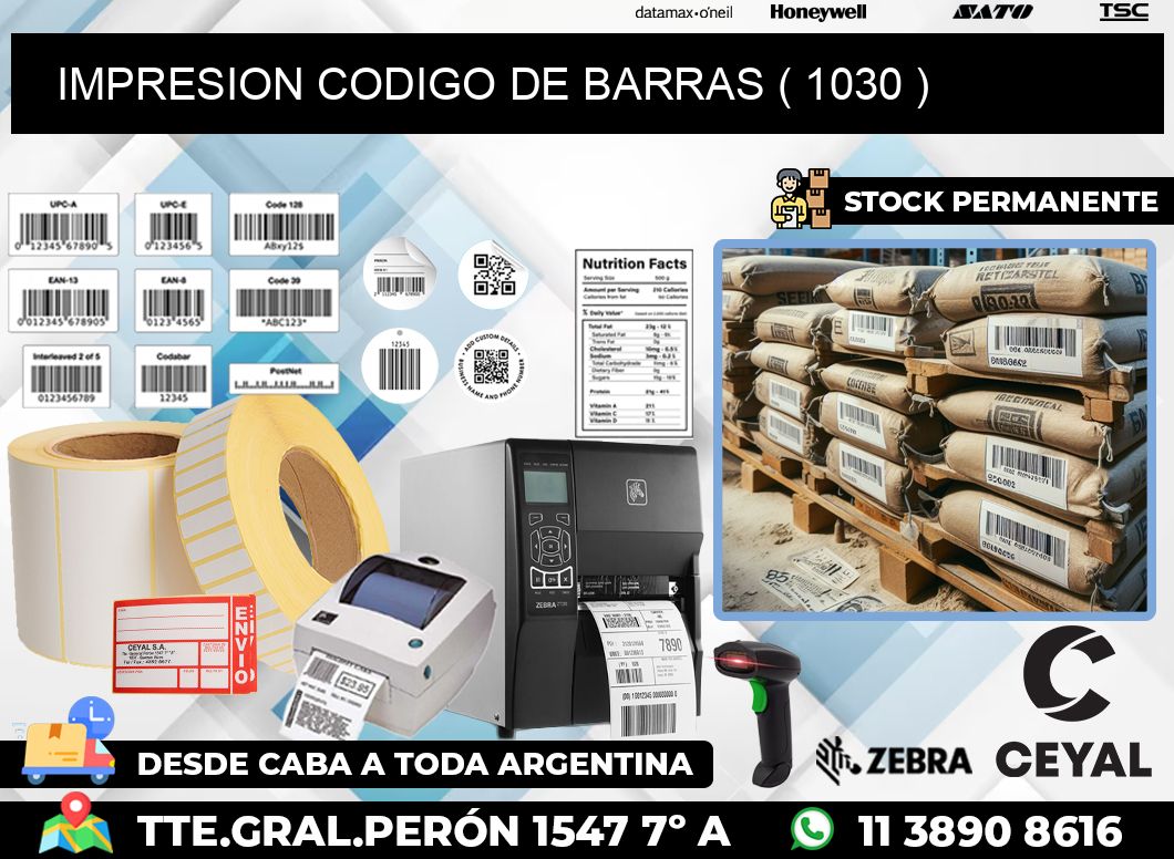 IMPRESION CODIGO DE BARRAS ( 1030 )