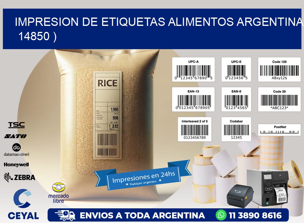 IMPRESION DE ETIQUETAS ALIMENTOS ARGENTINA   14850 )