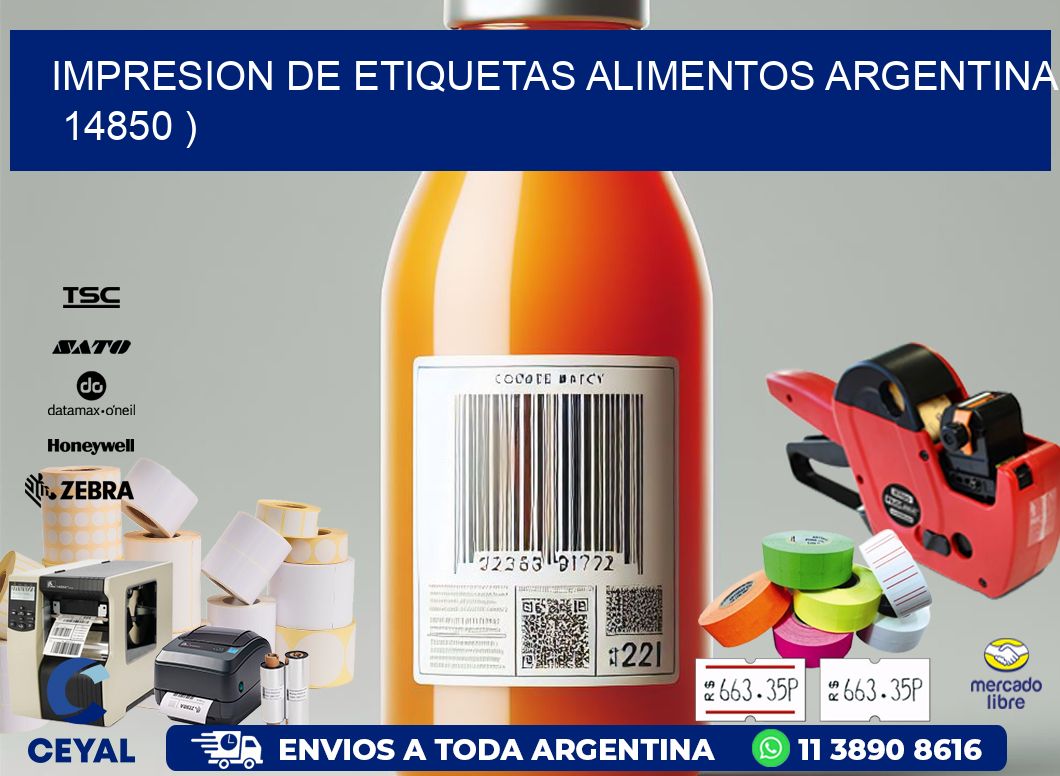 IMPRESION DE ETIQUETAS ALIMENTOS ARGENTINA   14850 )