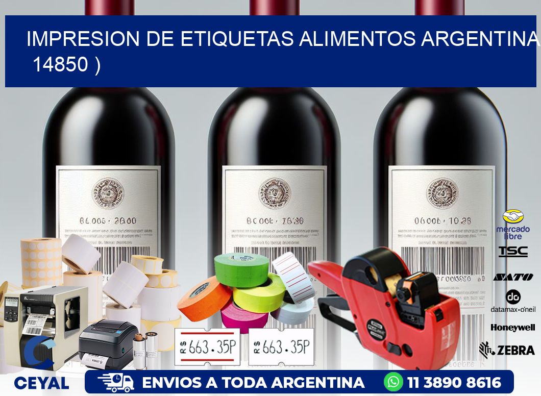 IMPRESION DE ETIQUETAS ALIMENTOS ARGENTINA   14850 )