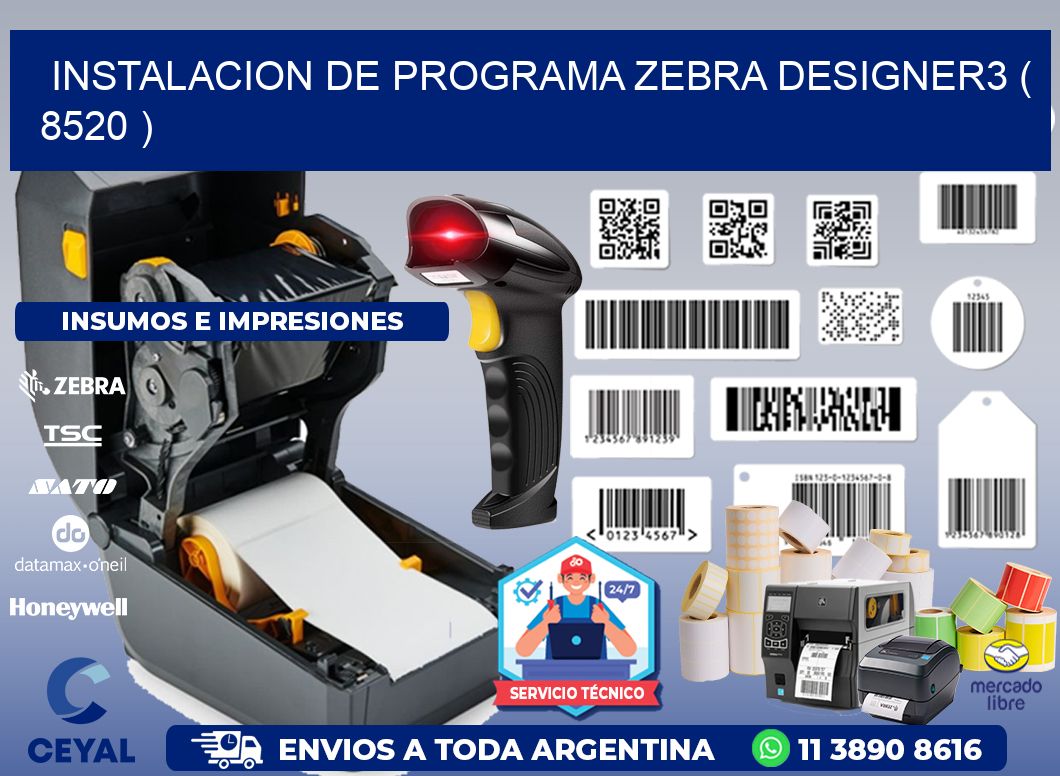 INSTALACION DE PROGRAMA ZEBRA DESIGNER3 ( 8520 )