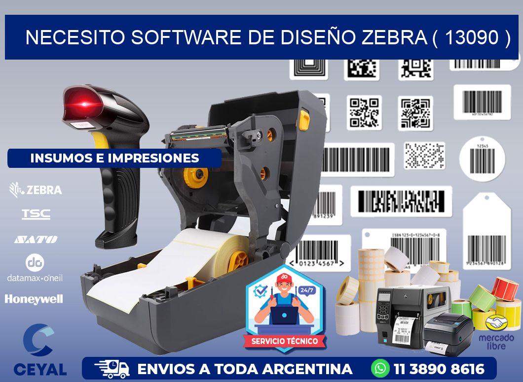 NECESITO SOFTWARE DE DISEÑO ZEBRA ( 13090 )