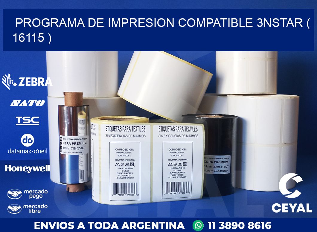 PROGRAMA DE IMPRESION COMPATIBLE 3NSTAR ( 16115 )