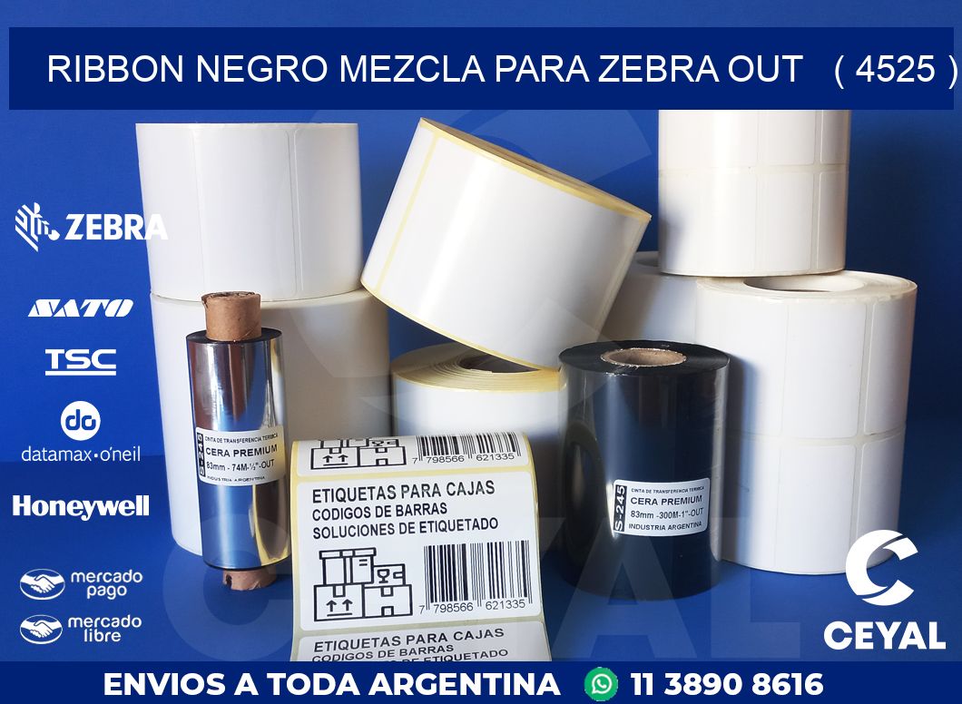 RIBBON NEGRO MEZCLA PARA ZEBRA OUT   ( 4525 )