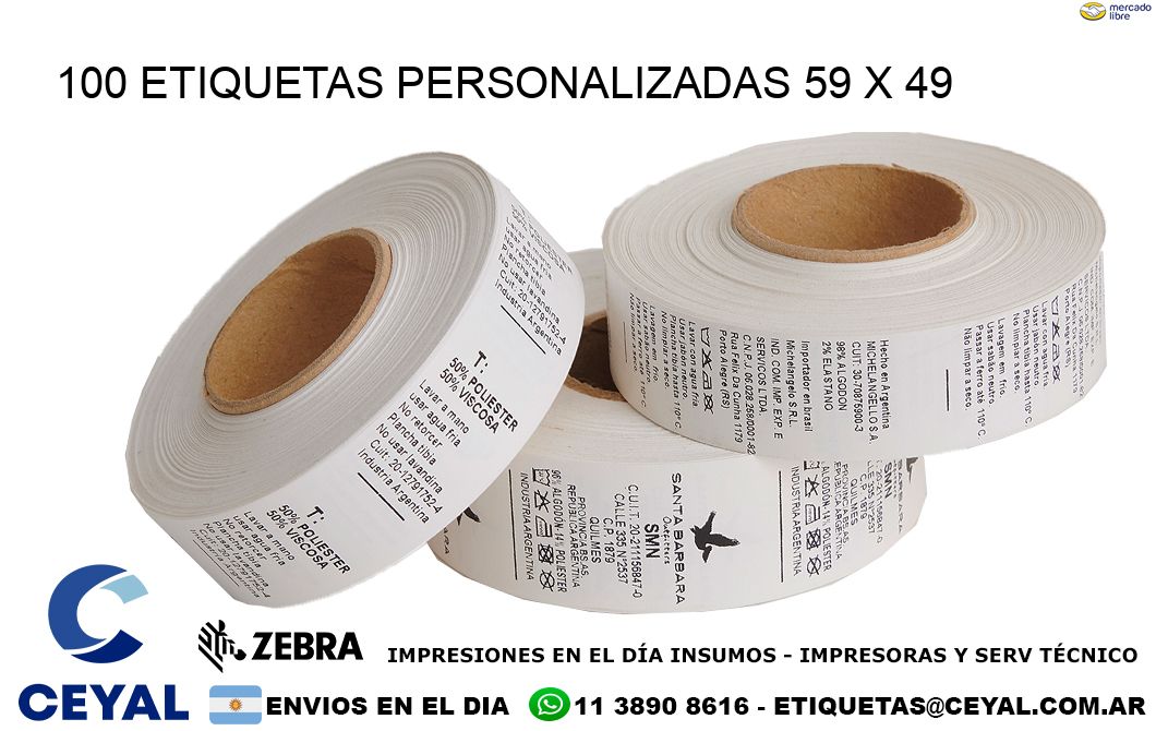 100 ETIQUETAS PERSONALIZADAS 59 x 49