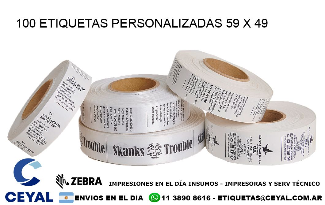 100 ETIQUETAS PERSONALIZADAS 59 x 49