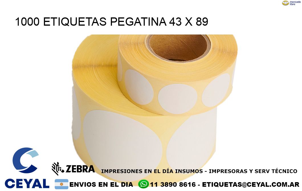 1000 ETIQUETAS PEGATINA 43 x 89