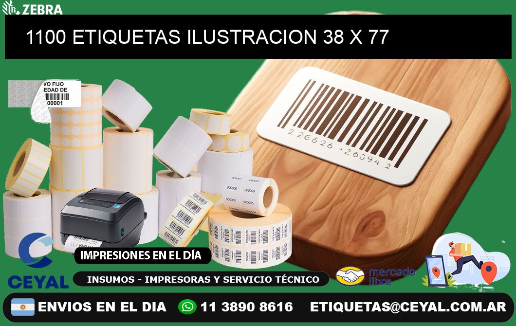 1100 ETIQUETAS ILUSTRACION 38 x 77