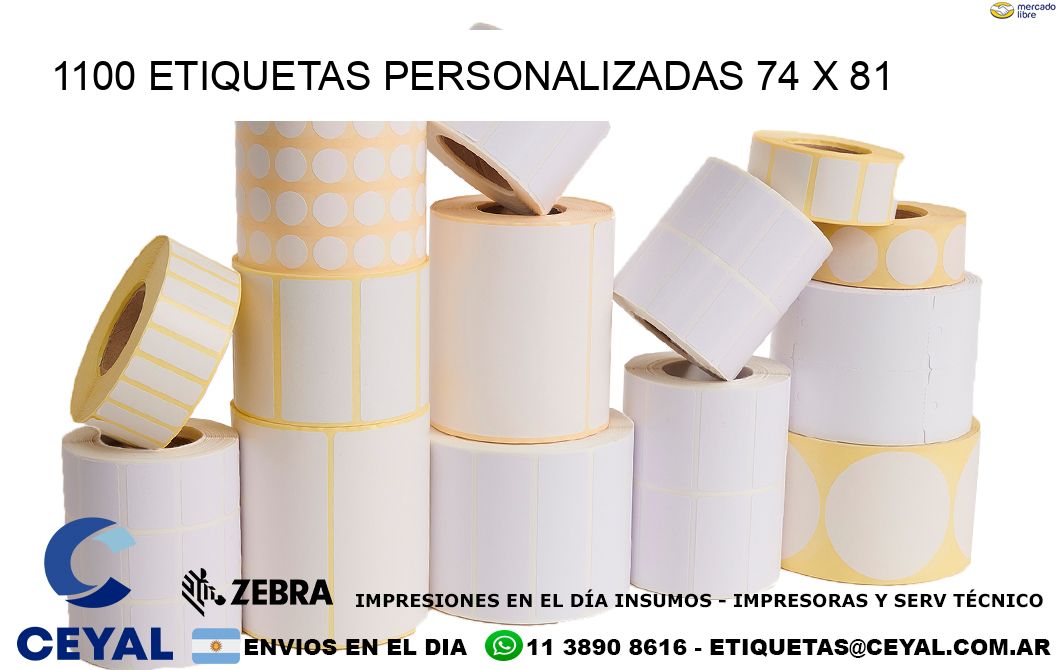 1100 ETIQUETAS PERSONALIZADAS 74 x 81