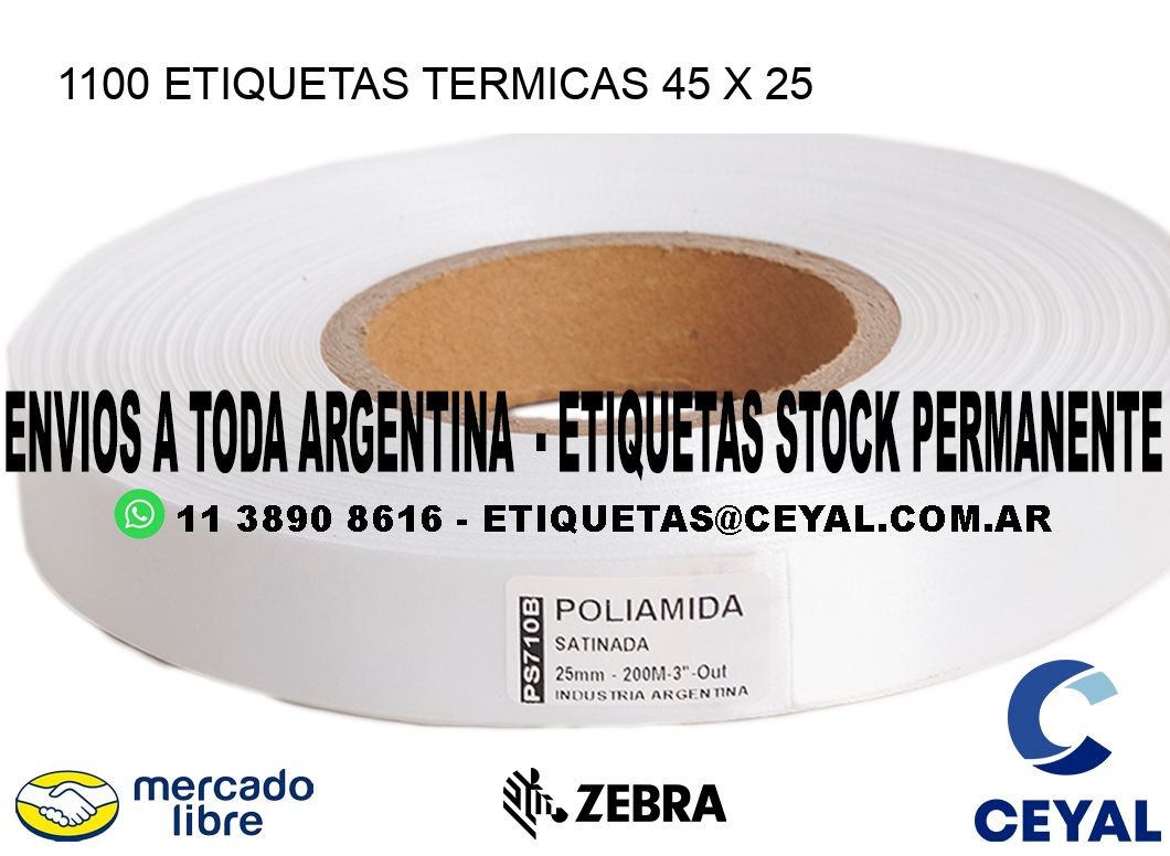 1100 ETIQUETAS TERMICAS 45 x 25