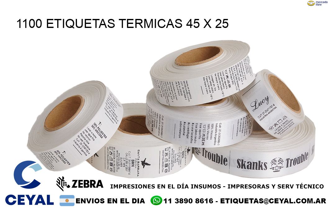 1100 ETIQUETAS TERMICAS 45 x 25