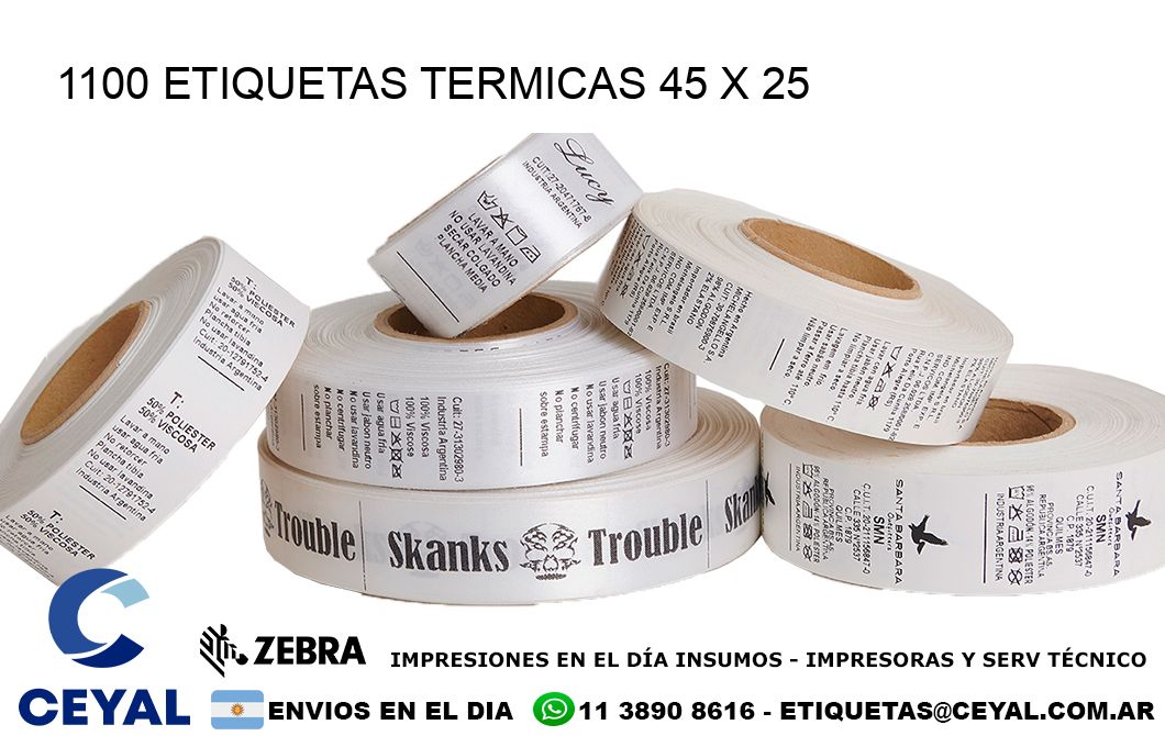 1100 ETIQUETAS TERMICAS 45 x 25