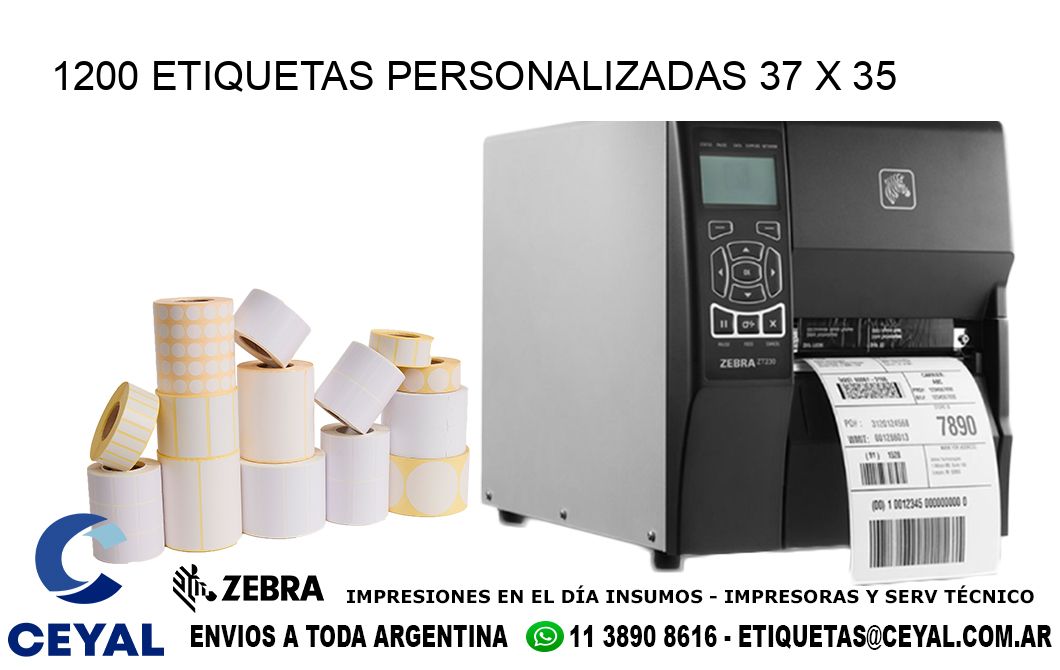 1200 ETIQUETAS PERSONALIZADAS 37 x 35